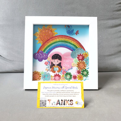 Rainbow Themed Diamond Art with Frame