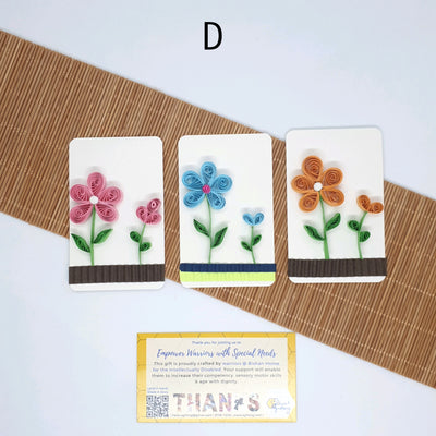 Thank you card with paper quilling