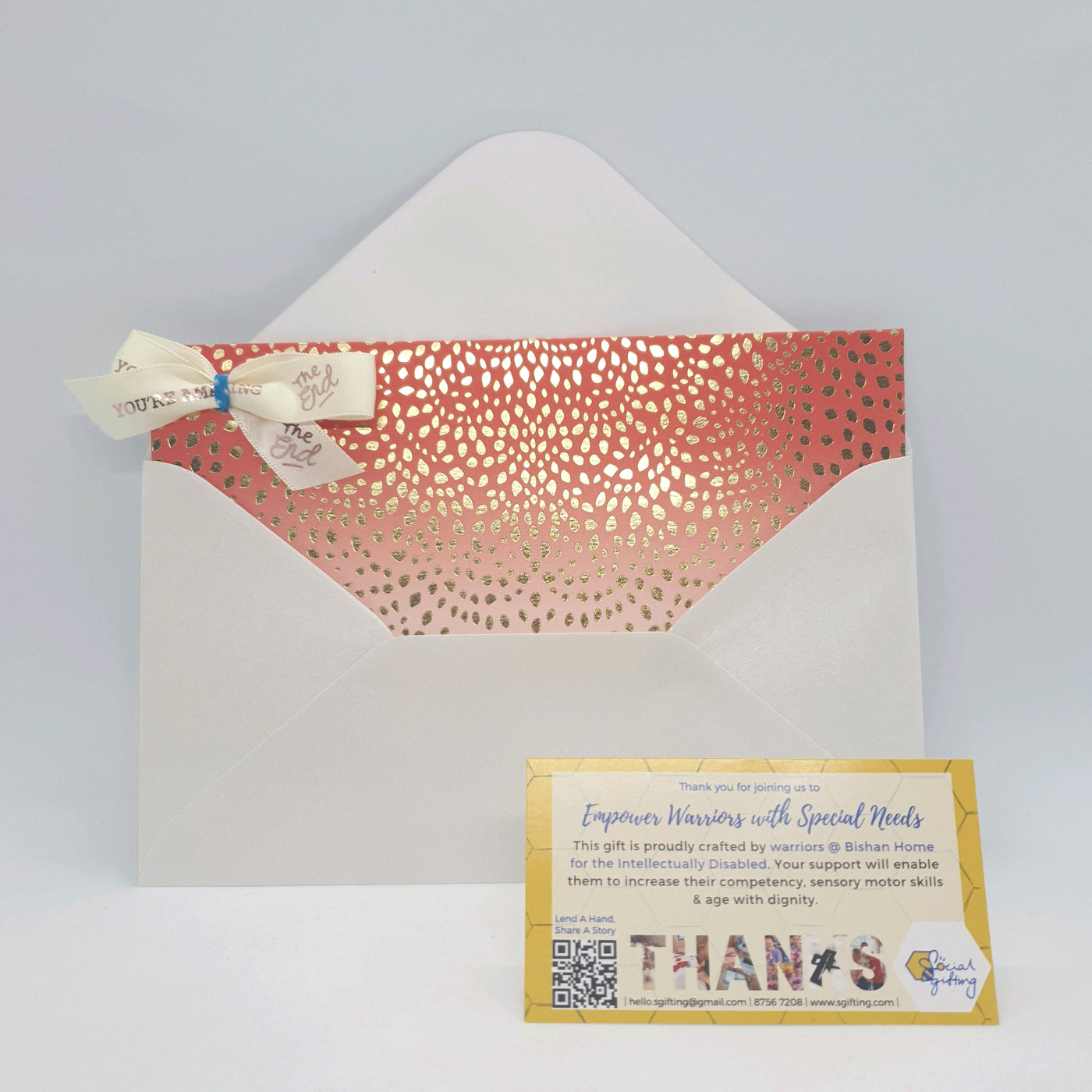 Greeting cards - Plain with ribbon