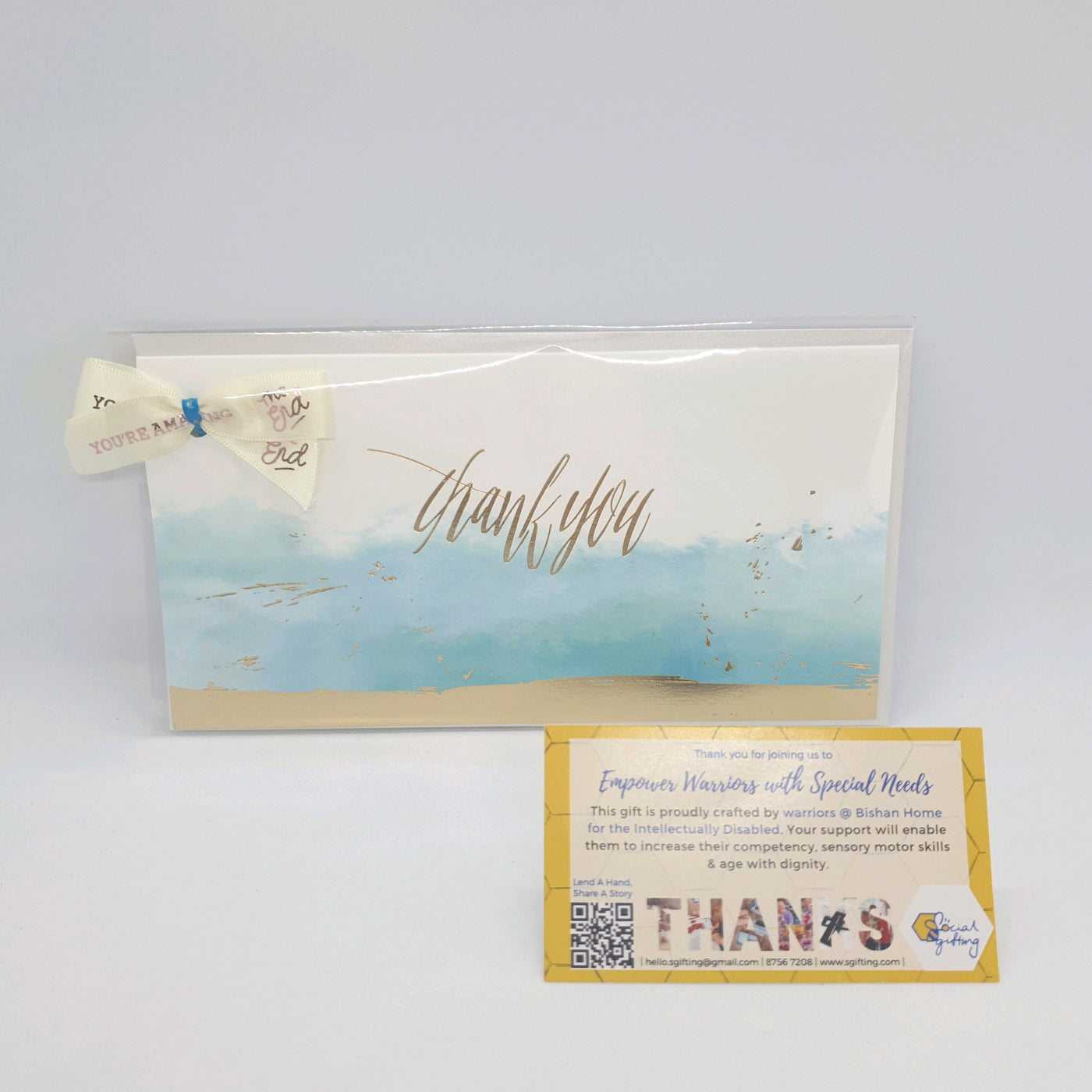 Greeting cards - Thank you with ribbon