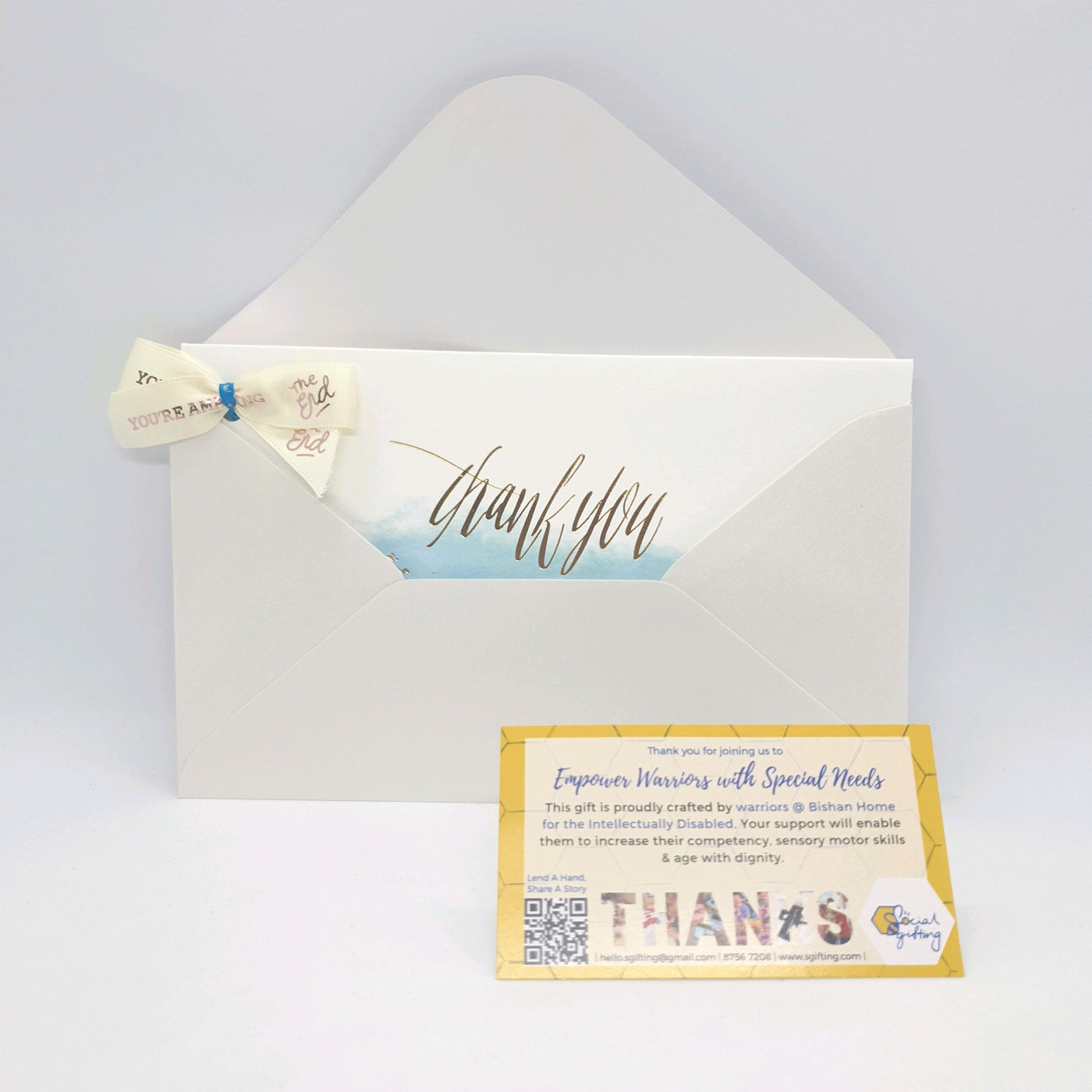 Greeting cards - Thank you with ribbon
