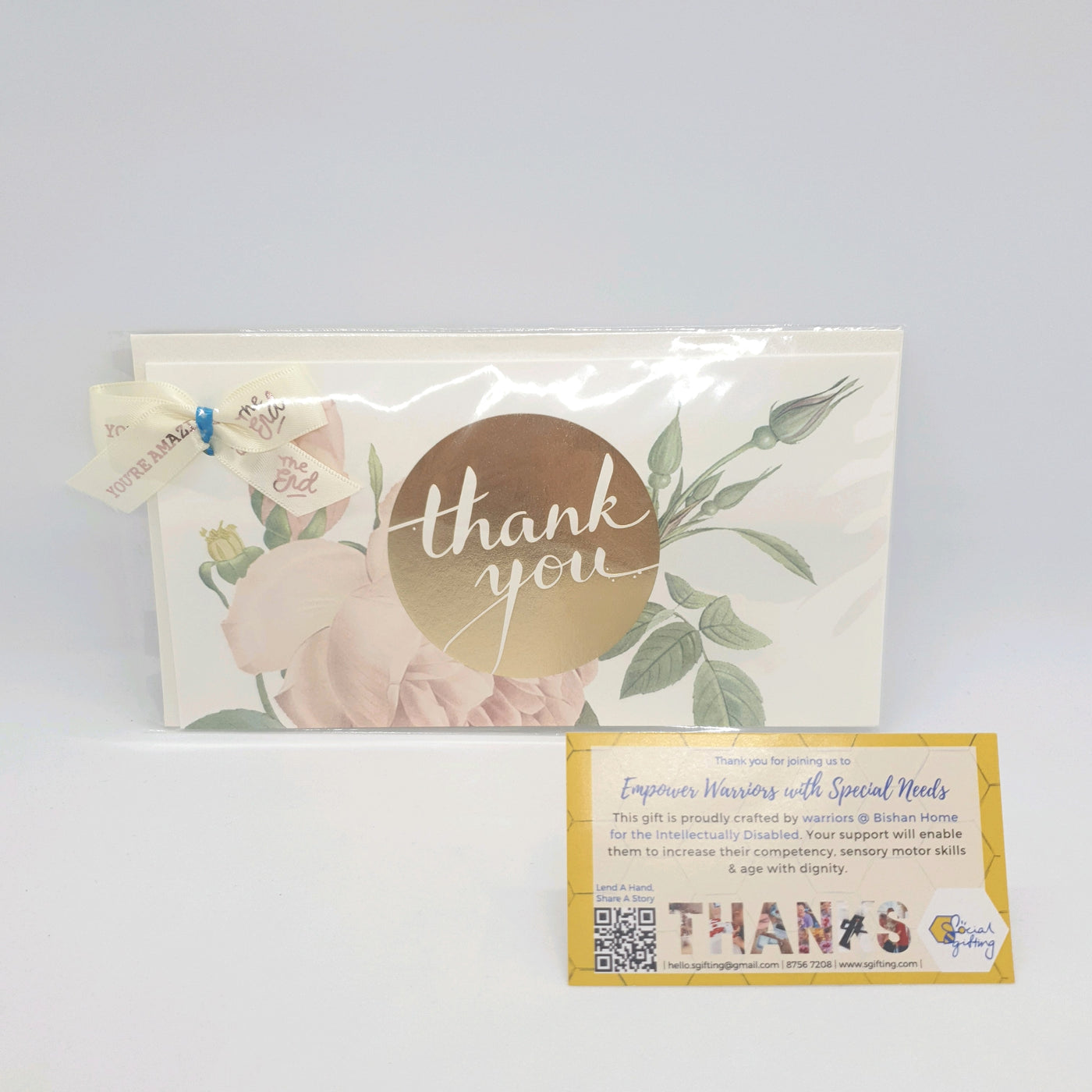 Greeting cards - Thank you with ribbon