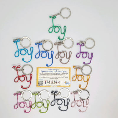 Hand Crafted Joy Wire Keyring