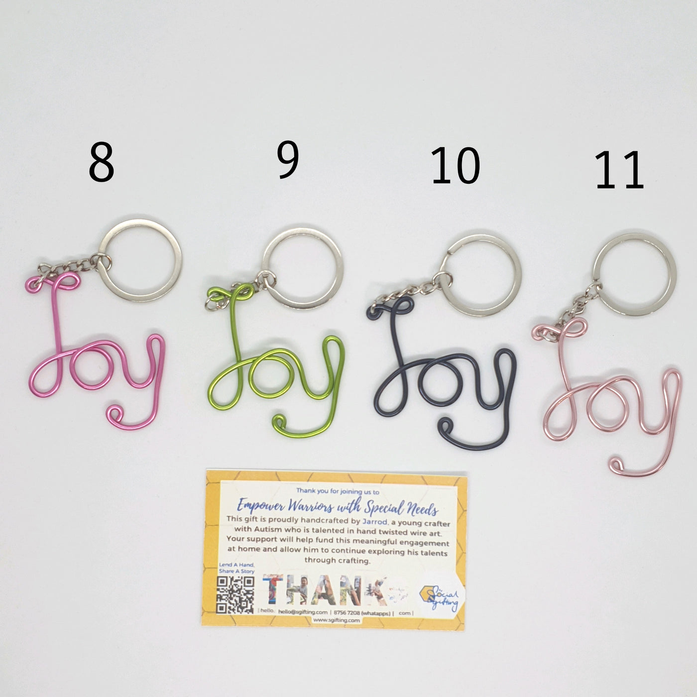 Hand Crafted Joy Wire Keyring