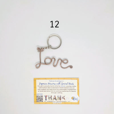 Hand Crafted Love Wire Keyring