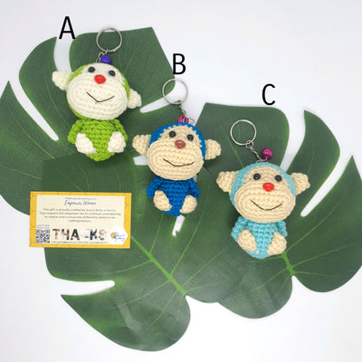 Hand Crocheted Monkey Key Ring