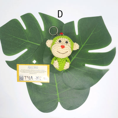 Hand Crocheted Monkey Key Ring