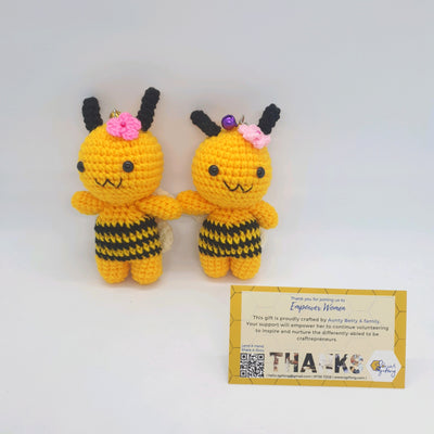 Hand Crocheted Bee Keyring