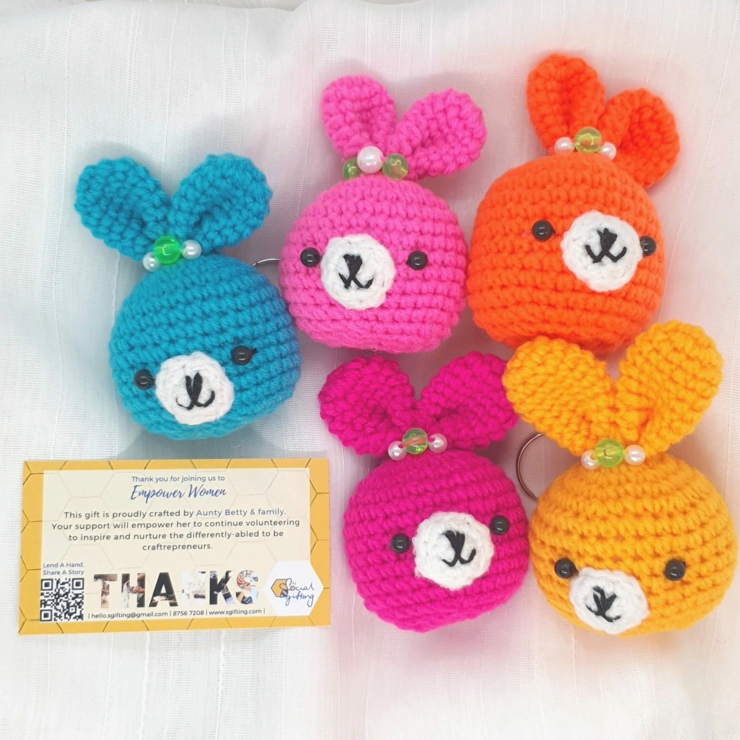 Hand Crocheted Head Key Ring (Bunny) – Social Gifting / SGifting Pte Ltd