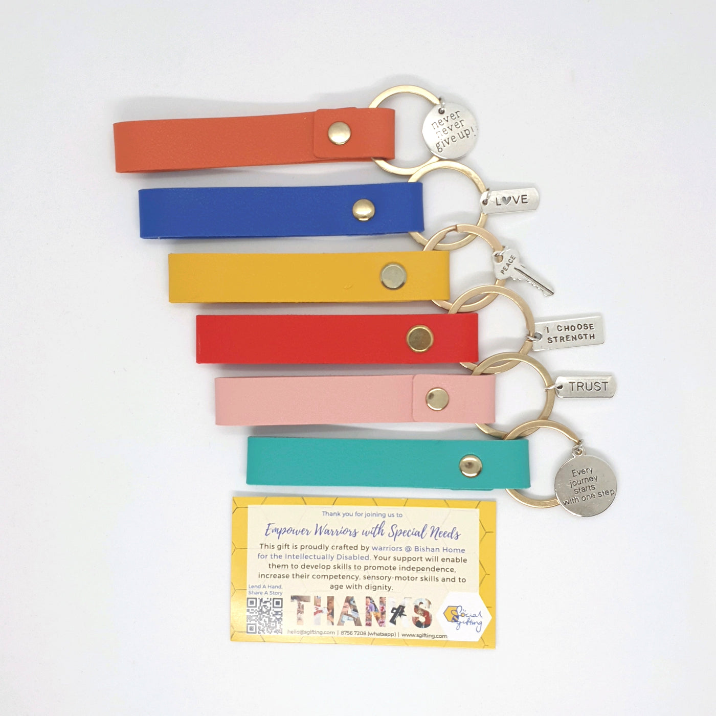 PU Leather Keyring with charm