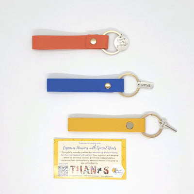 PU Leather Keyring with charm
