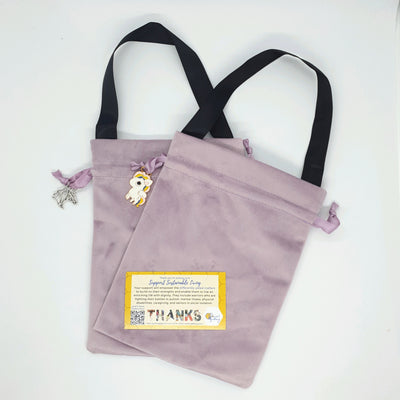 Velvet Lunch Bag with Unicorn Charm