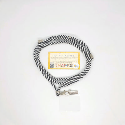 Black and White Striped Phone Sling