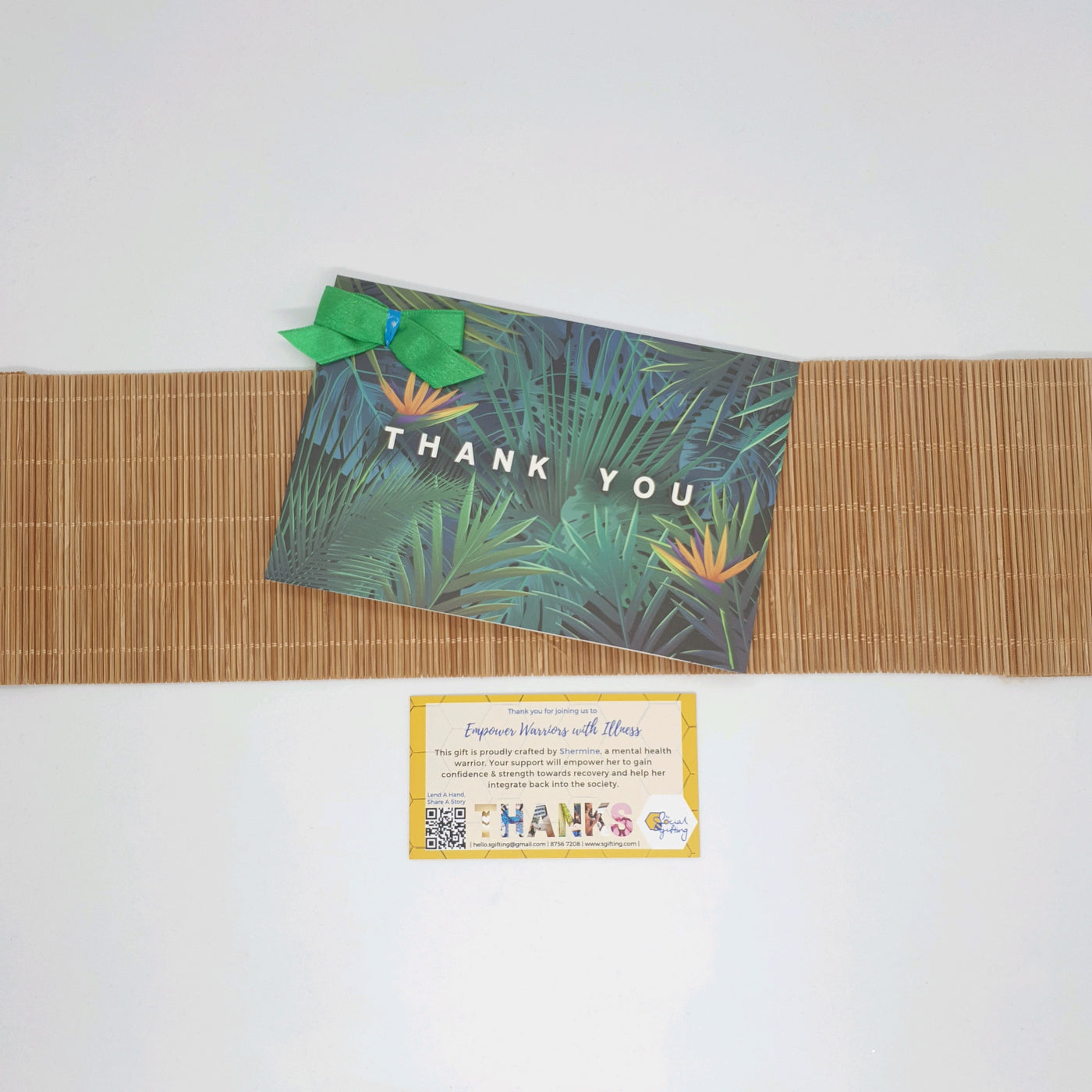 Thank You Card With Ribbon - Jungle