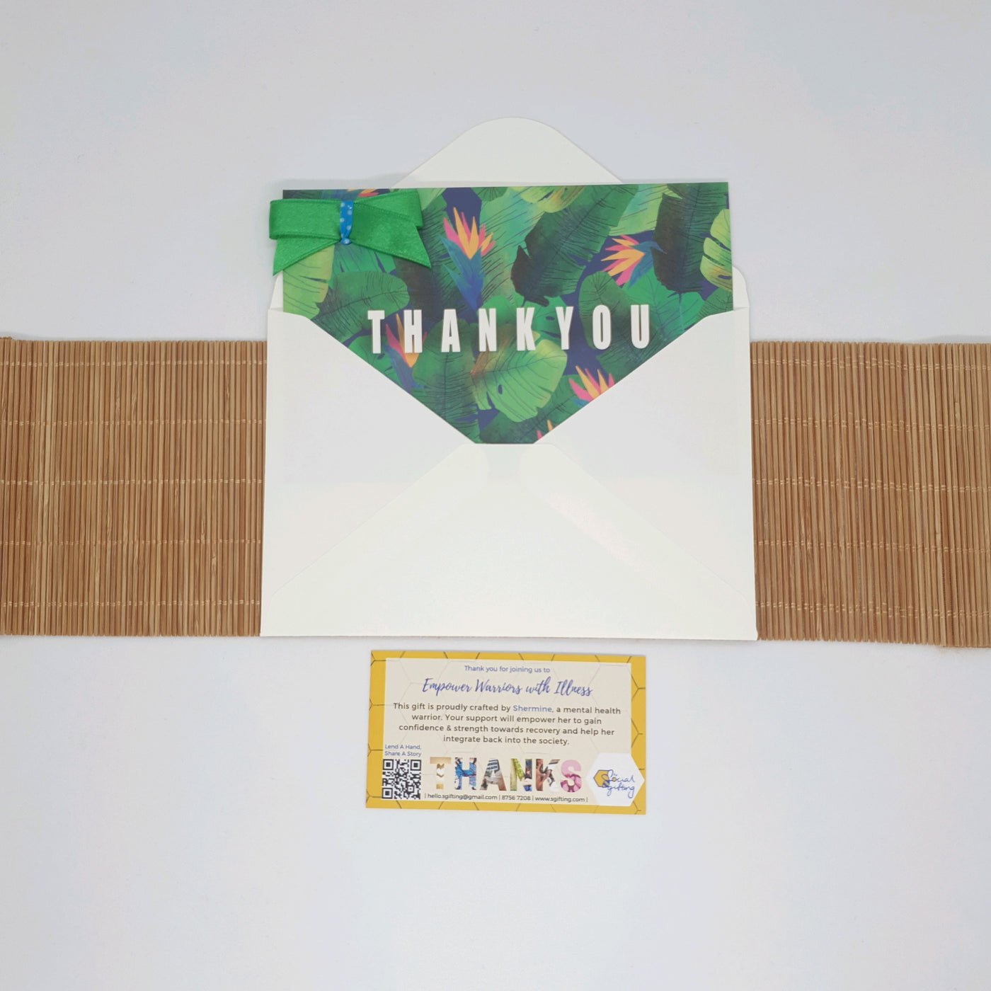 Thank You Card With Ribbon - Jungle