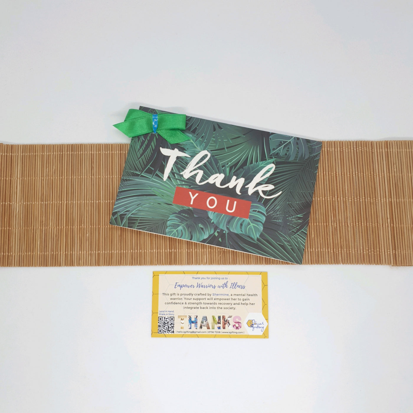 Thank You Card With Ribbon - Jungle