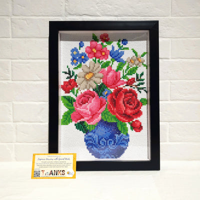 Flower Bouquet Diamond Art with Frame