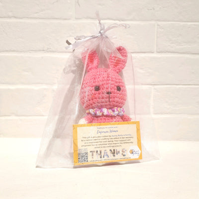 Crocheted Bunny with Collar Keychain