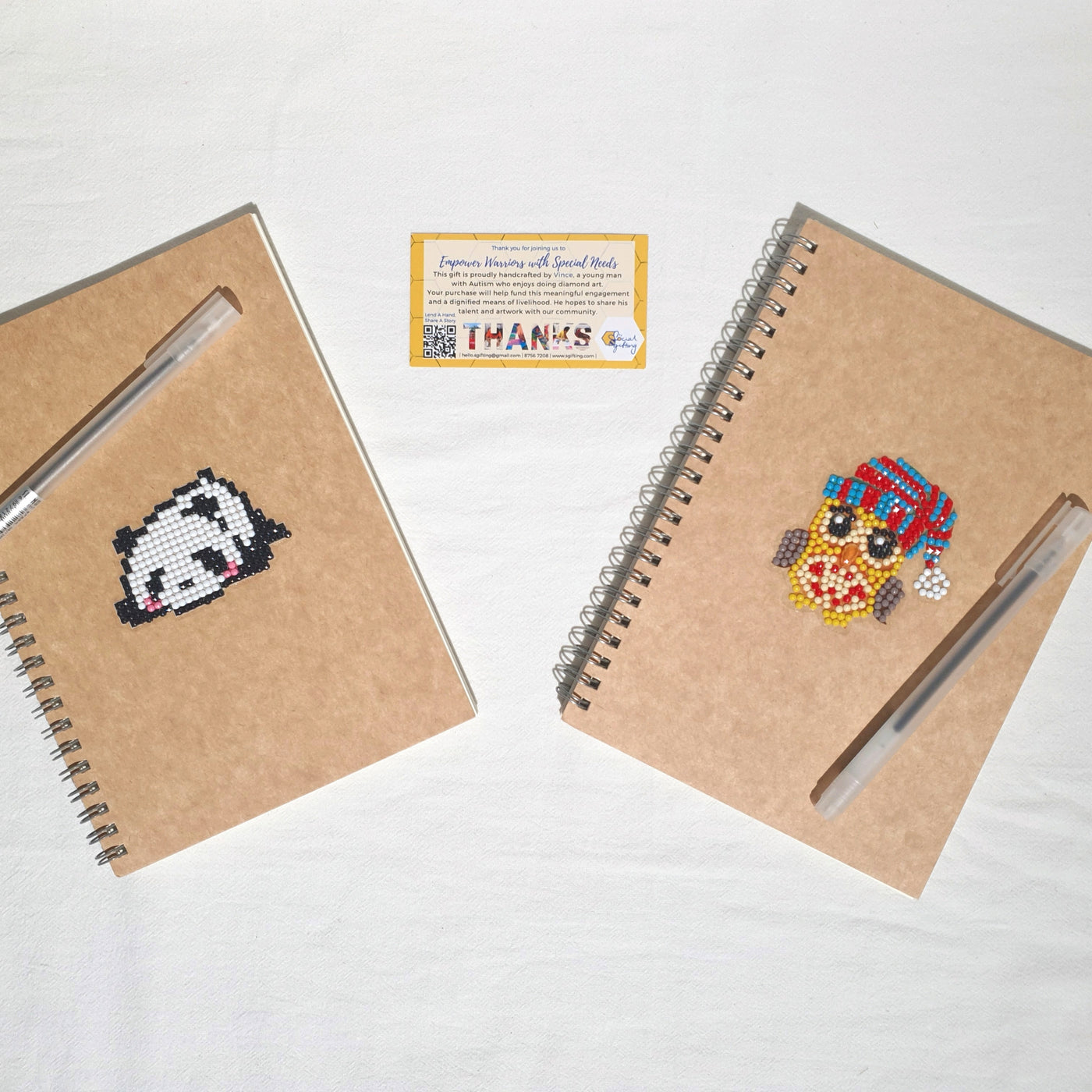 Diamond Art Stickers on Notebook with Pen Set