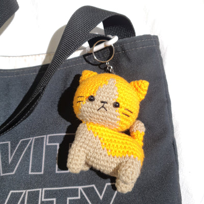 Crocheted Cat Keychain