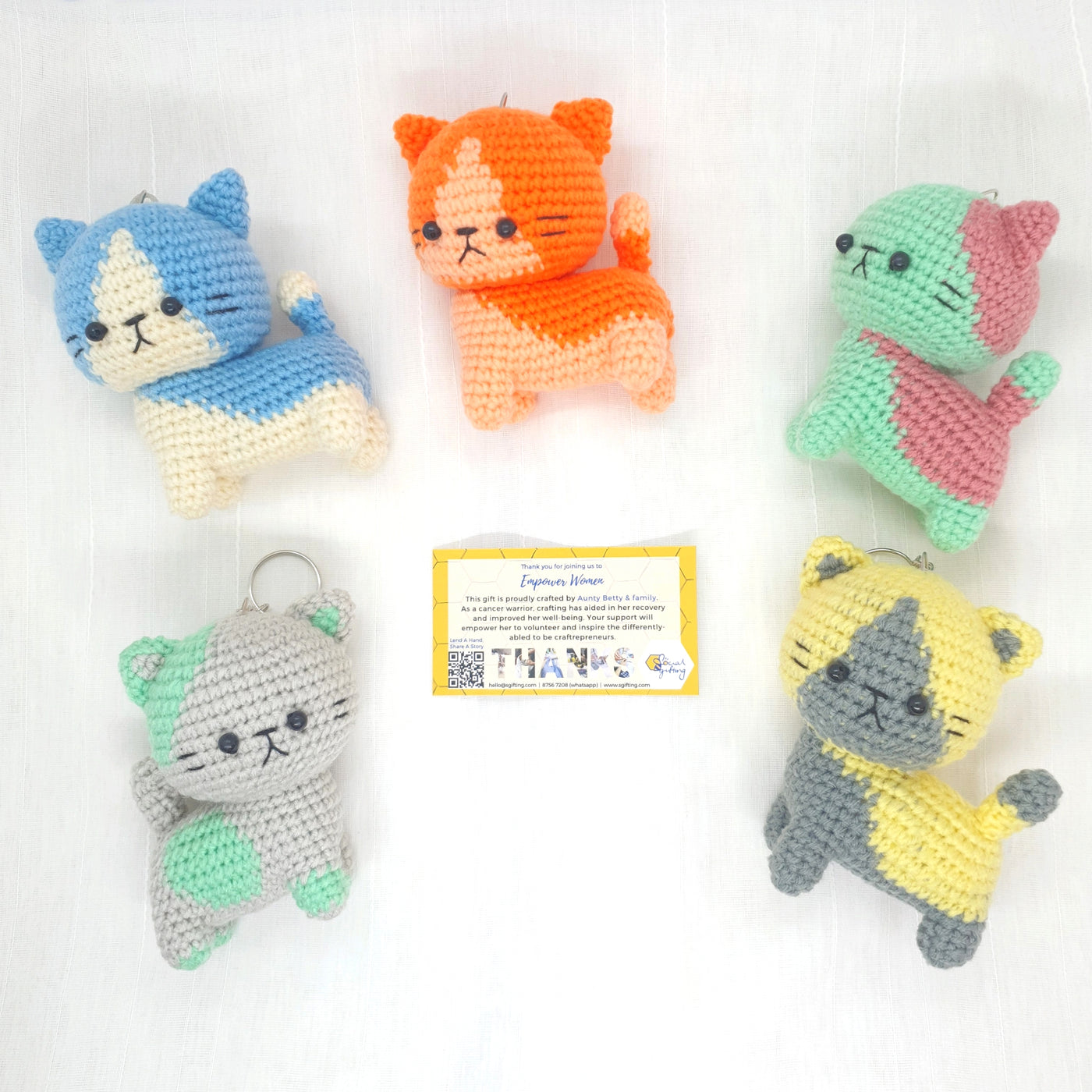 Crocheted Cat Keychain