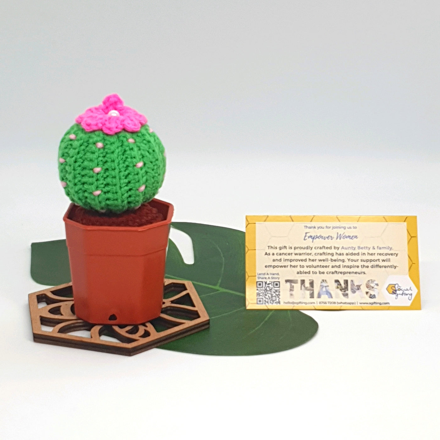 Potted Crochet Cactus