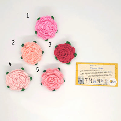 Crochet Rose Pin