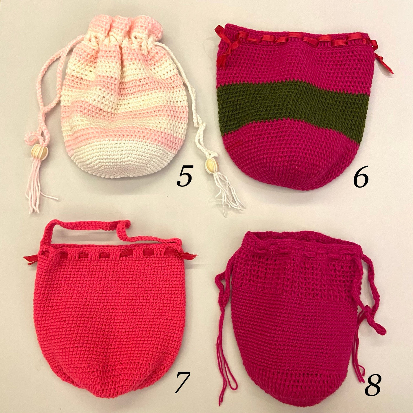 Hand Crocheted Drawstring Pouch