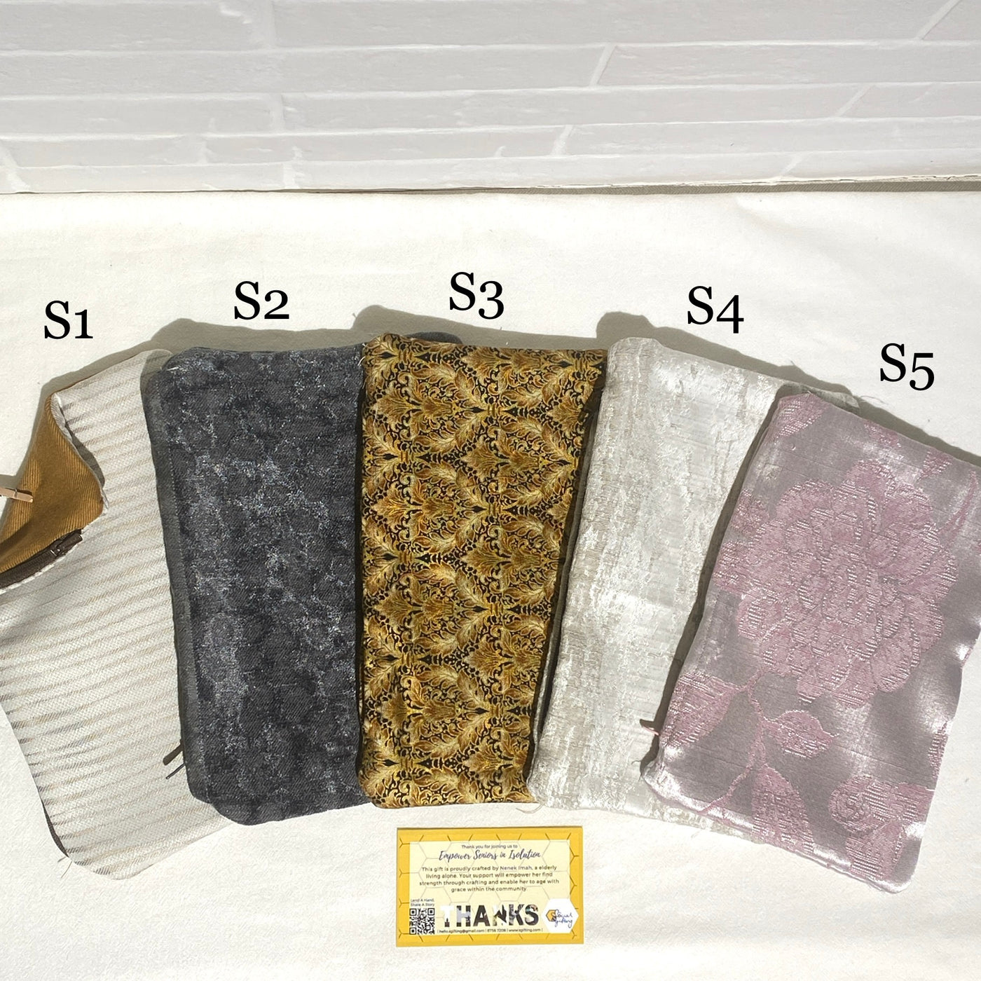 Assorted Patterned Fabric Pouch