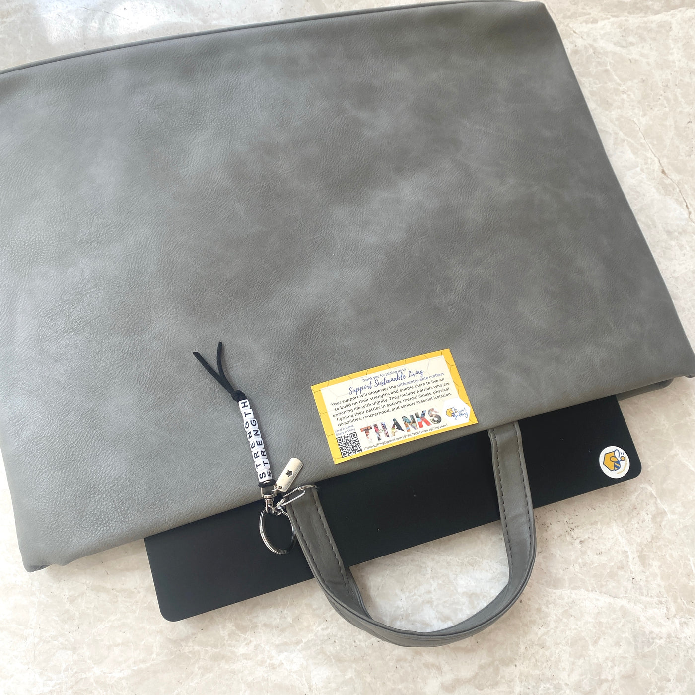 PU Leather Laptop Bag with Sling
