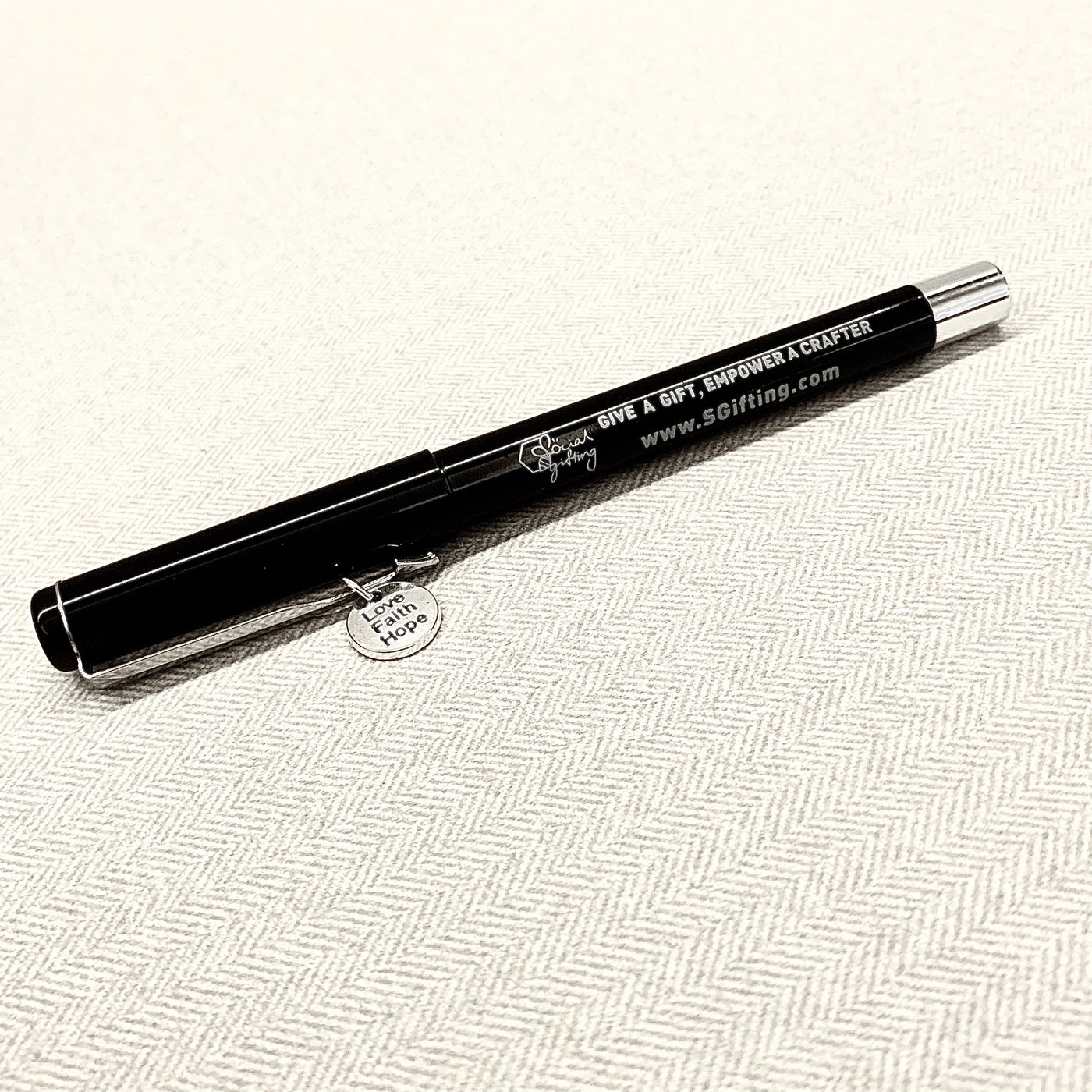 0.5mm Black Ballpoint Pen with Motivational Charm
