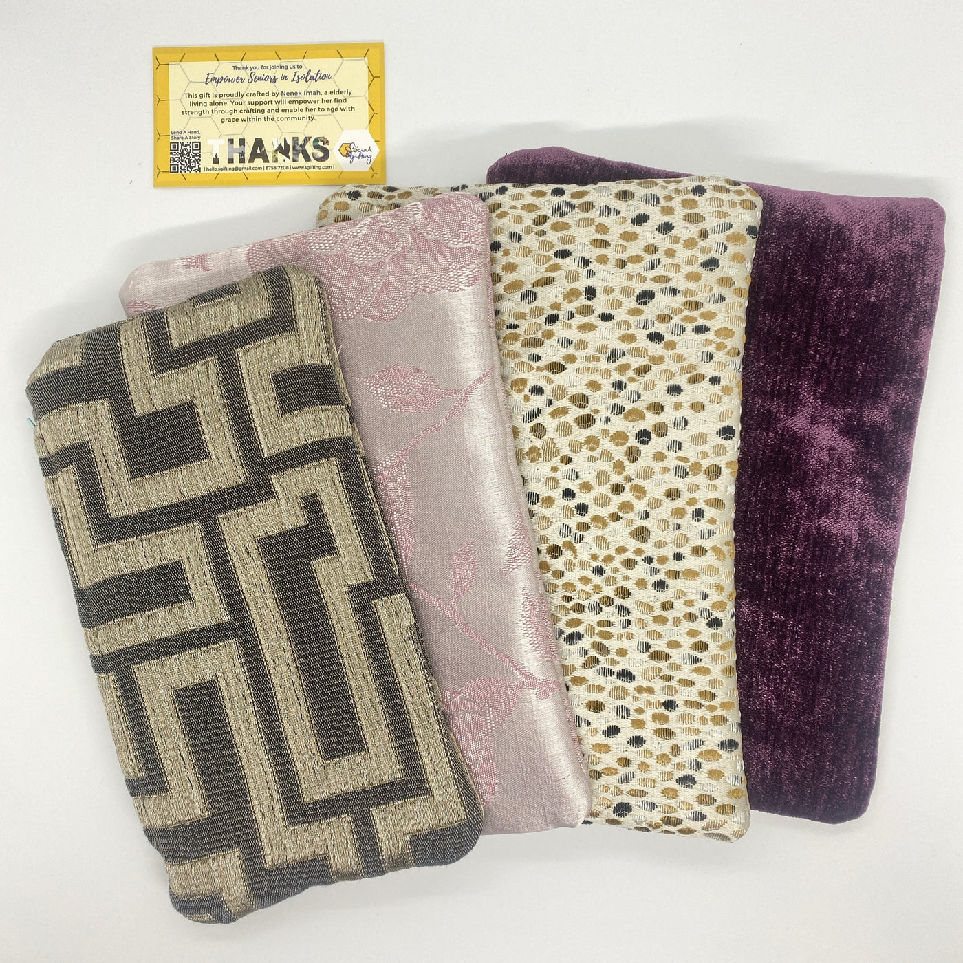 Assorted Patterned Fabric Pouch